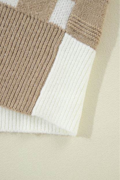 Cardigan ouvert en maille à rayures vichy gris fumé