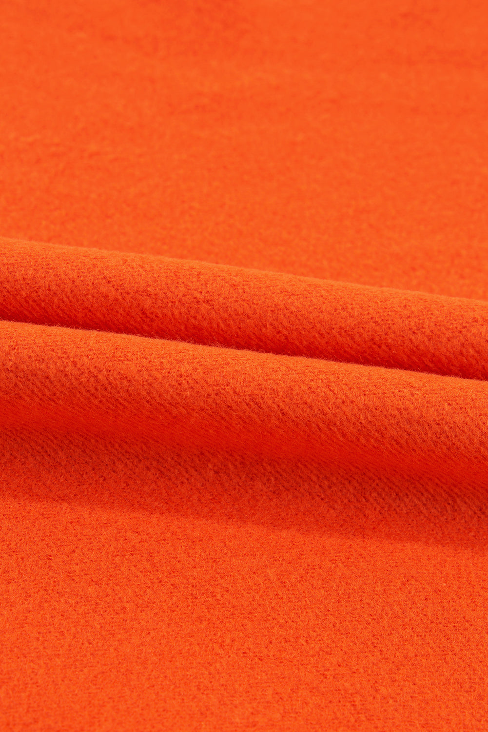 Sweat-shirt en tissu éponge orange roux uni doublé en polaire à épaules tombantes