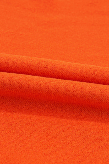 Sweat-shirt en tissu éponge orange roux uni doublé en polaire à épaules tombantes