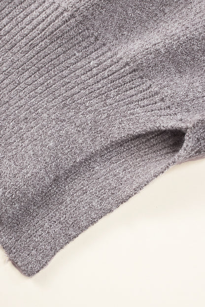 Jersey gris extragrande con hombros caídos y mangas abullonadas 