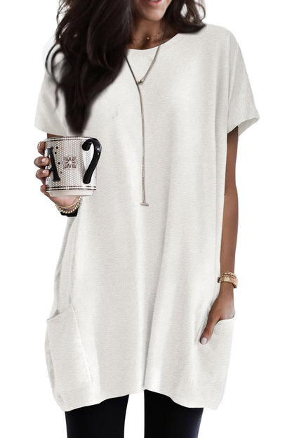 Tunique à manches courtes avec poches latérales 