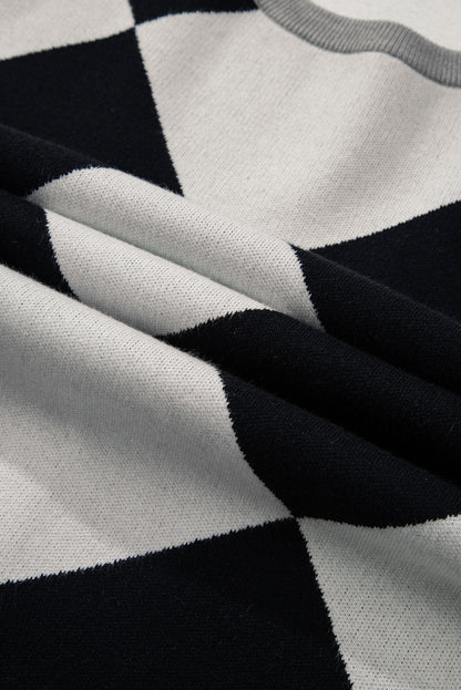 Cardigan ample boutonné à épaules tombantes et colorblock noir