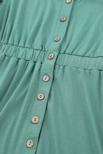 Button Up High Waist Long Sleeve Dress