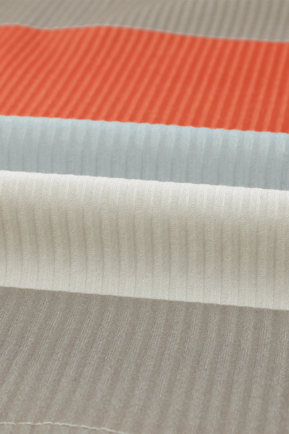 Color Block Ribbed Long Sleeve Top with Pocket