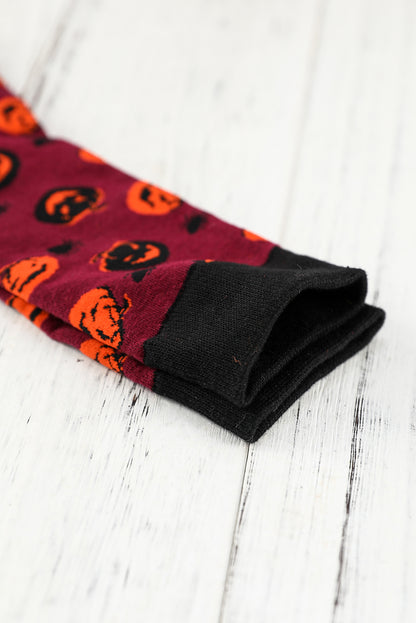 Calcetines con gráfico de moda de Halloween naranja Vitality 