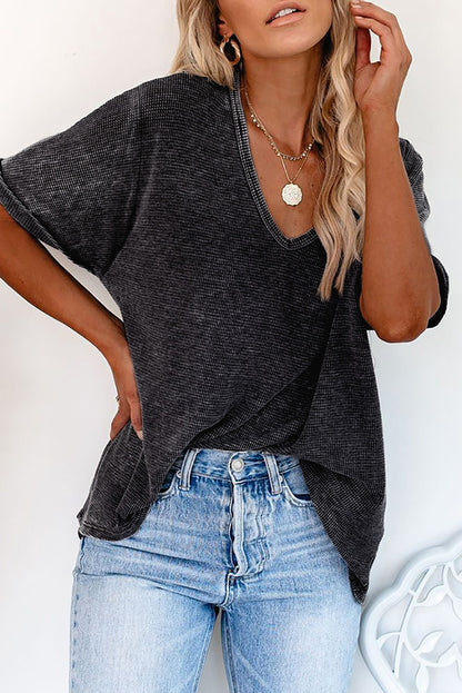 T-shirt à revers haut-bas 