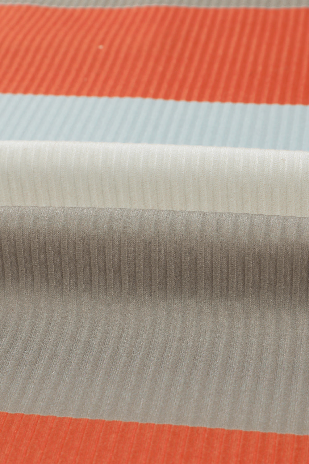 Color Block Ribbed Long Sleeve Top with Pocket