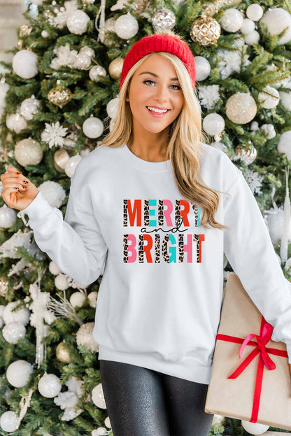 Sweat-shirt à imprimé léopard MERRY and BRIGHT
