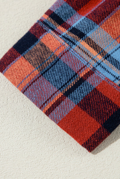 Chemise ample vintage à carreaux rouges