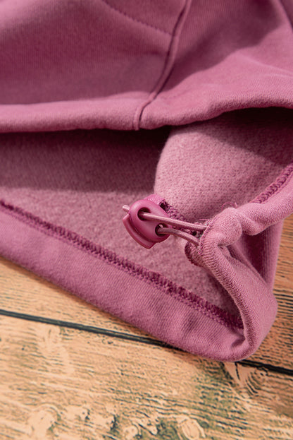 Sweat à capuche ample doublé polaire Valériane avec poches kangourou à demi-fermeture éclair