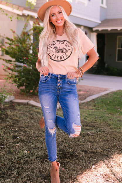 T-shirt à manches courtes avec imprimé graphique Santa Squad