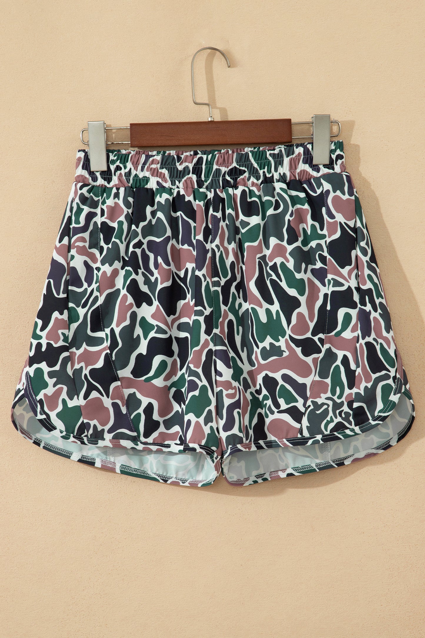 Multicolour Camouflage Print Athletic Lined Shorts
