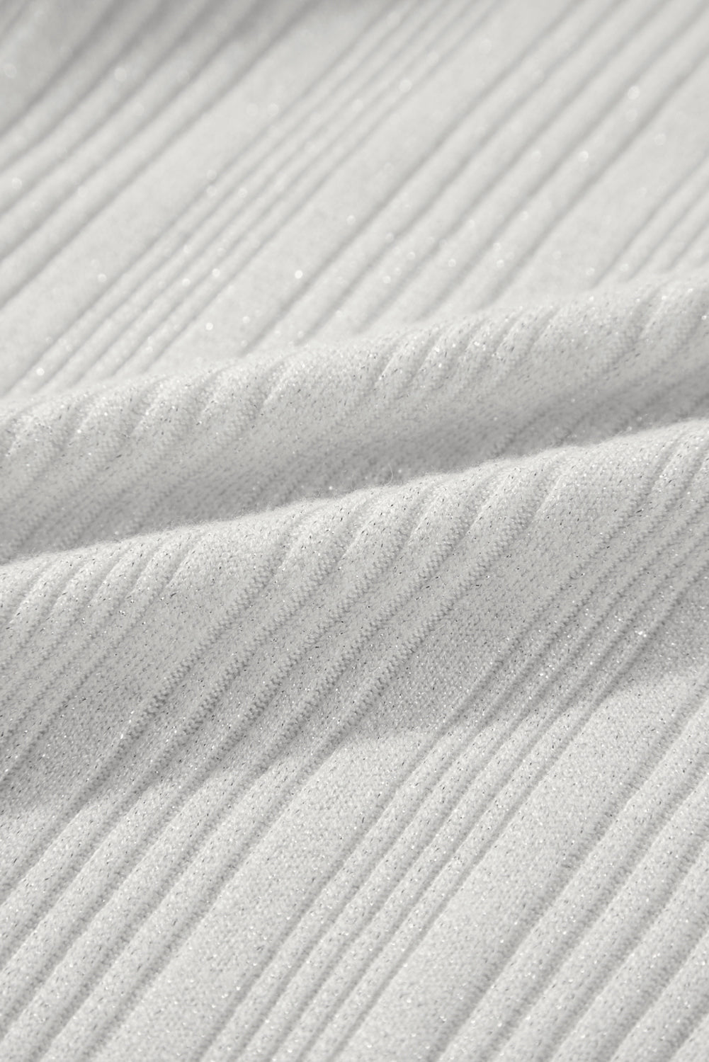 Cardigan tunique boutonné côtelé blanc uni