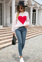 White Heart Graphic Valentine Sweater