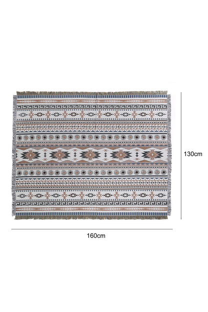 Western Pattern Tasseled Large Blanket