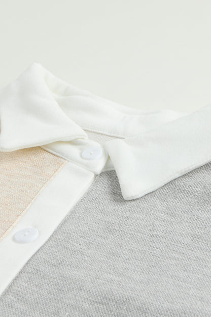 Chemise en tricot à blocs de couleur et bordure contrastée