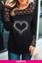 Lace Crochet Splicing O-neck Long Sleeve Top
