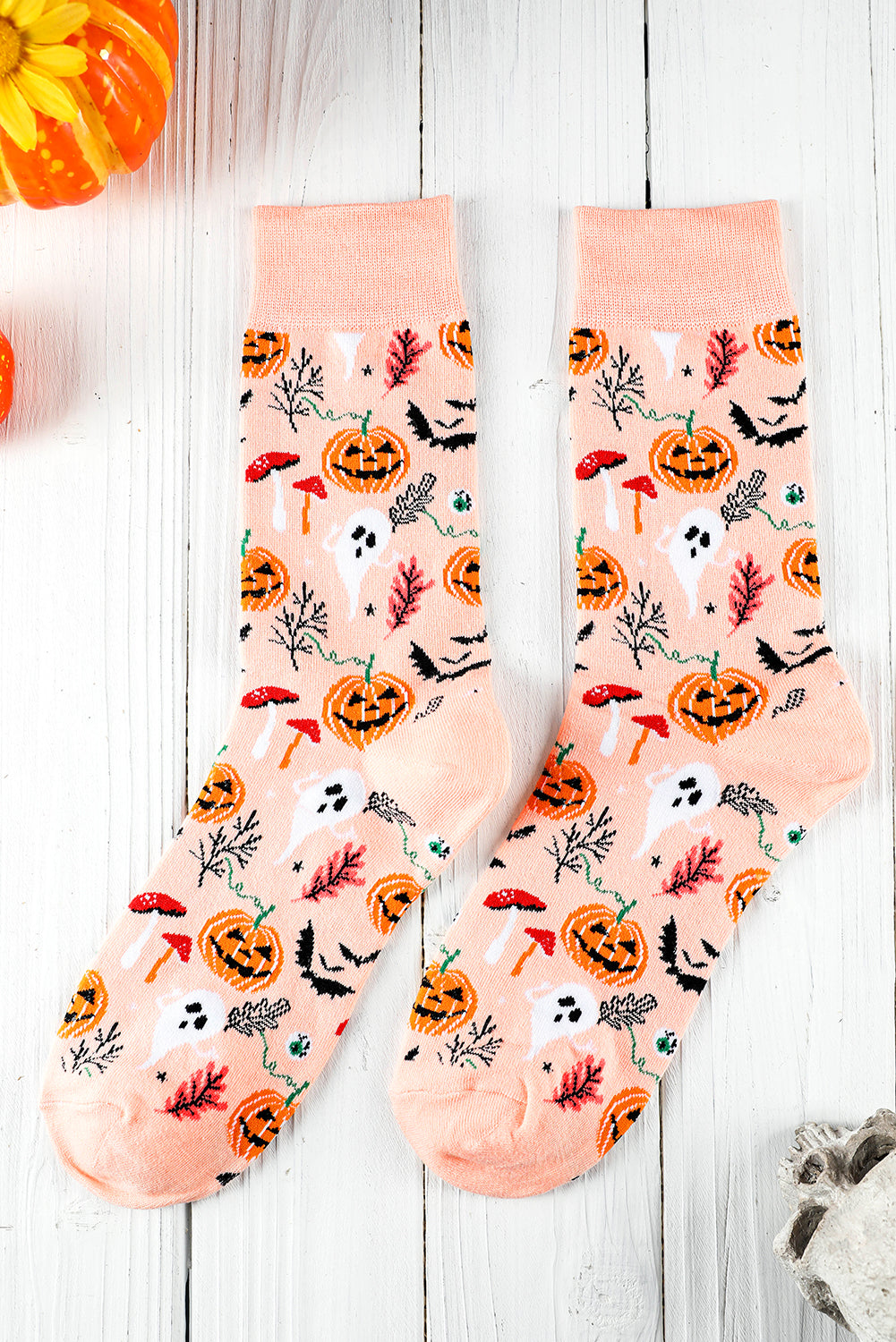 Chaussettes à imprimé éléments d'Halloween de la saison effrayante de Delicacy