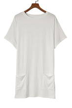 Top tipo túnica de manga corta con bolsillos laterales blancos