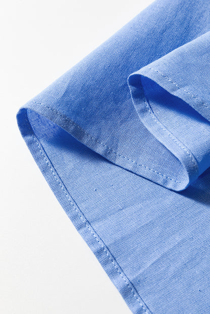 Chemise tunique bleue à poche poitrine boyfriend