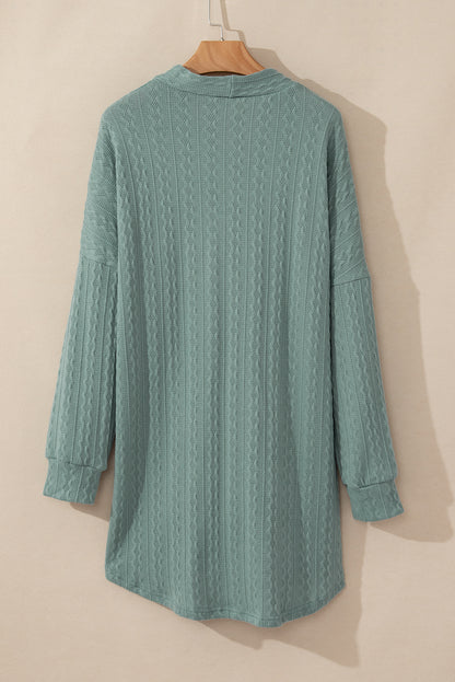 Cardigan ouvert sur le devant en tricot texturé Canton avec poches latérales