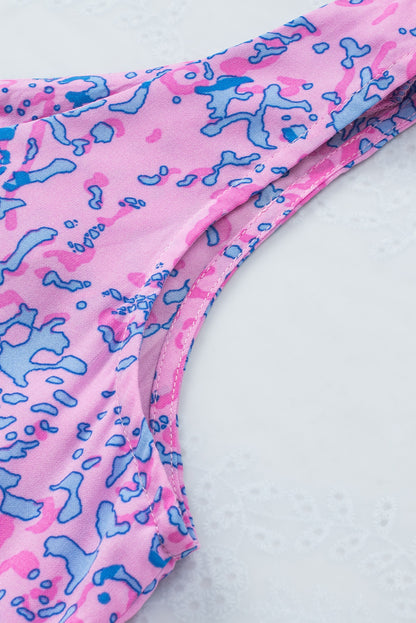 Haut à lacets et volants à imprimé léopard 