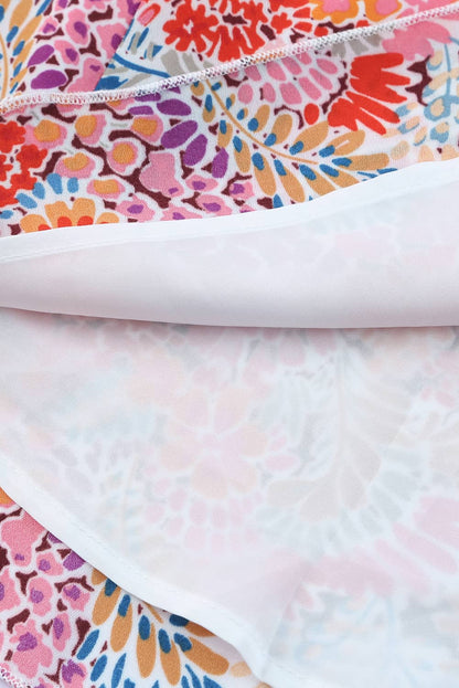 Camiseta sin mangas holgada con estampado floral multicolor