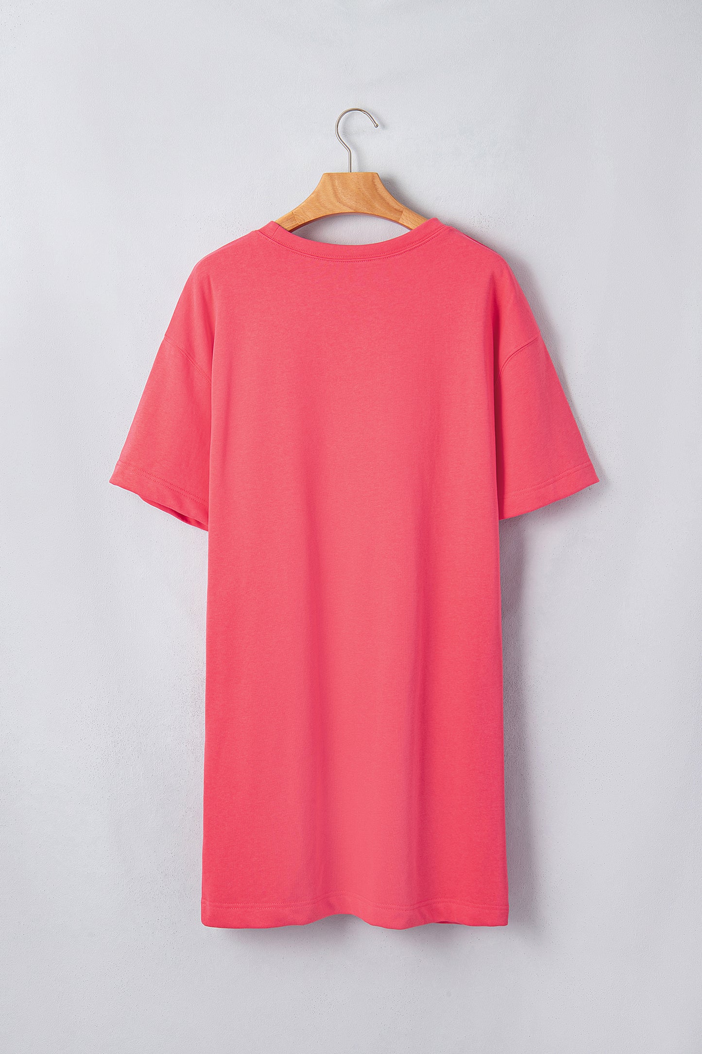 Light Blue Drop Shoulder Loose Casual T Shirt Mini Dress