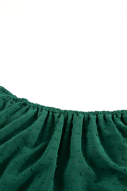 Yellow Yellow Off Shoulder Ruffle Swiss Dot Maxi Dress