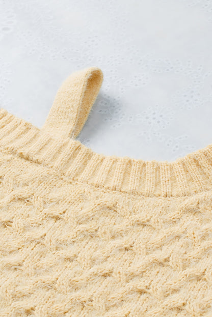 Asymmetric Cut Out Cold Shoulder Eyelash Sweater