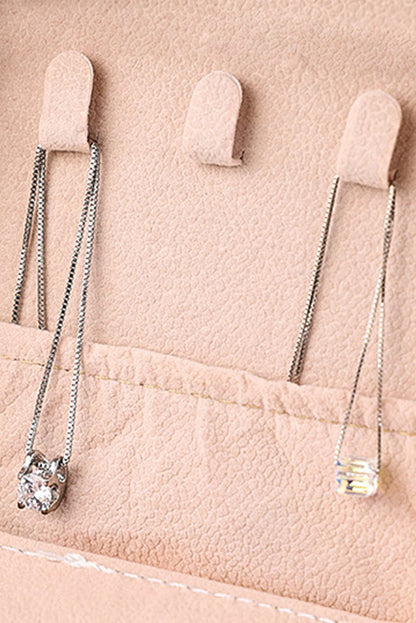 Coffret à bijoux graphique en chenille rose avec miroir