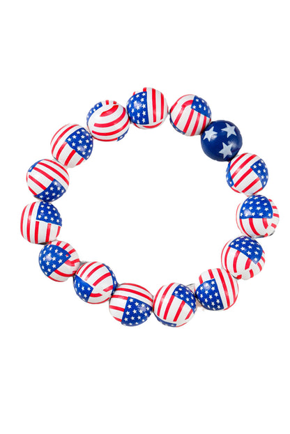 American Flag Accent Starry Beading Bracelet