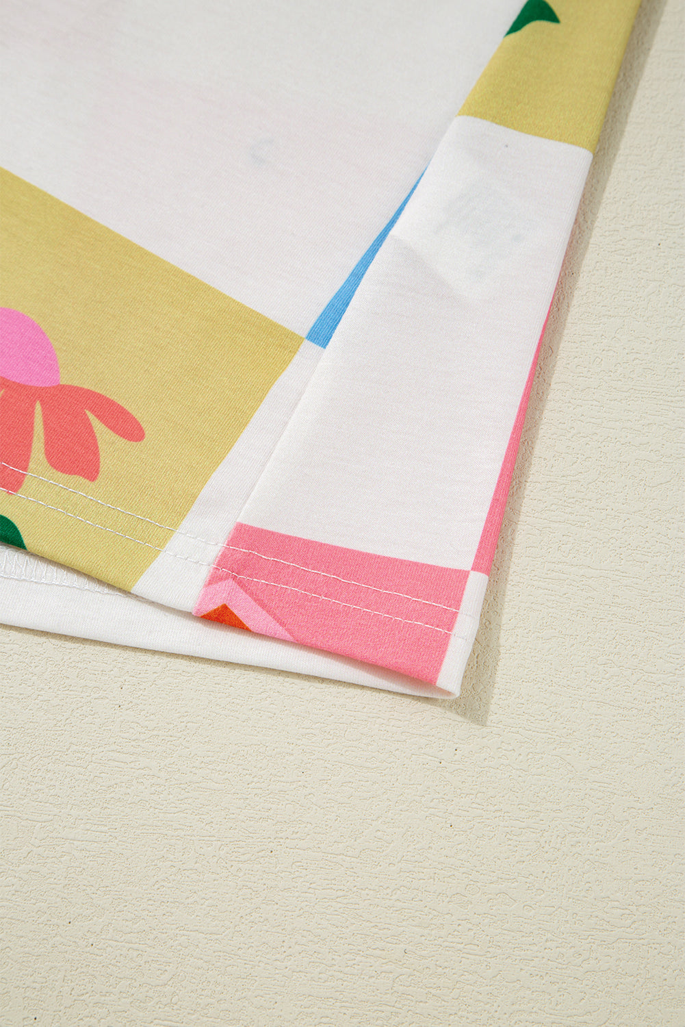 T-shirt à col rond orange à imprimé carreaux Western Fashion