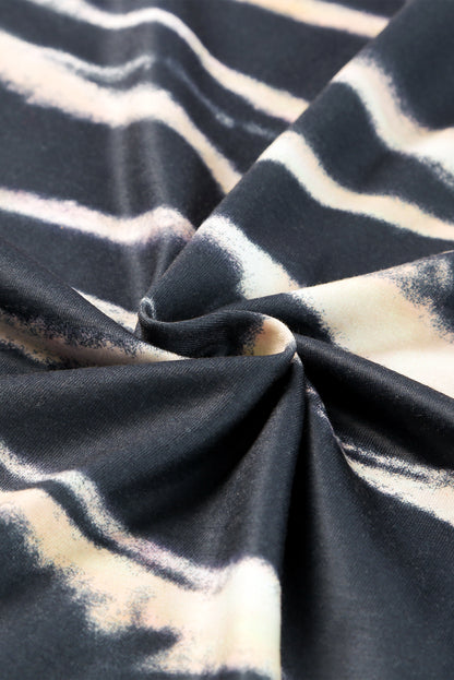 Blank Apparel - T-shirt basique à rayures bleu tie-dye