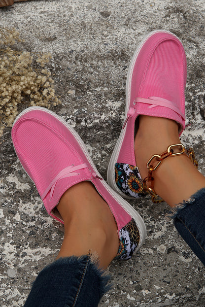 Multicolour Patched Back Heel Slip On Flat Shoes