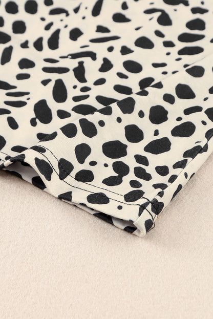 Robe t-shirt décontractée à pois contrastés et poches 