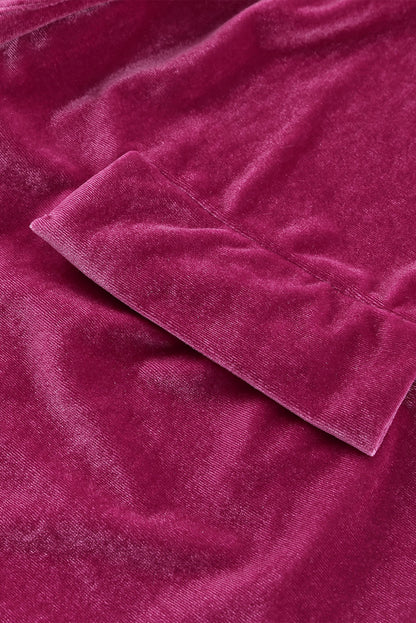 Blazer casual de terciopelo con bolsillos 