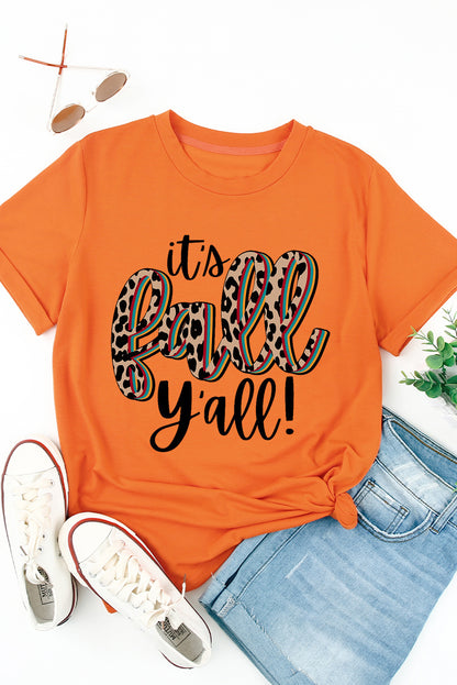 T-shirt décontracté à imprimé animal « Its Fall Yall »
