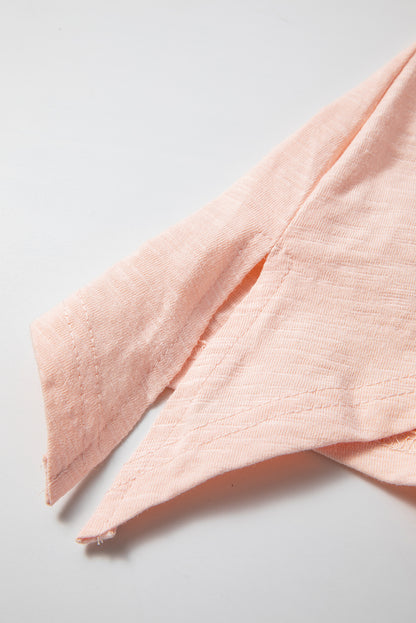 Haut-bas surdimensionné à coutures apparentes et patchwork de fleurs roses