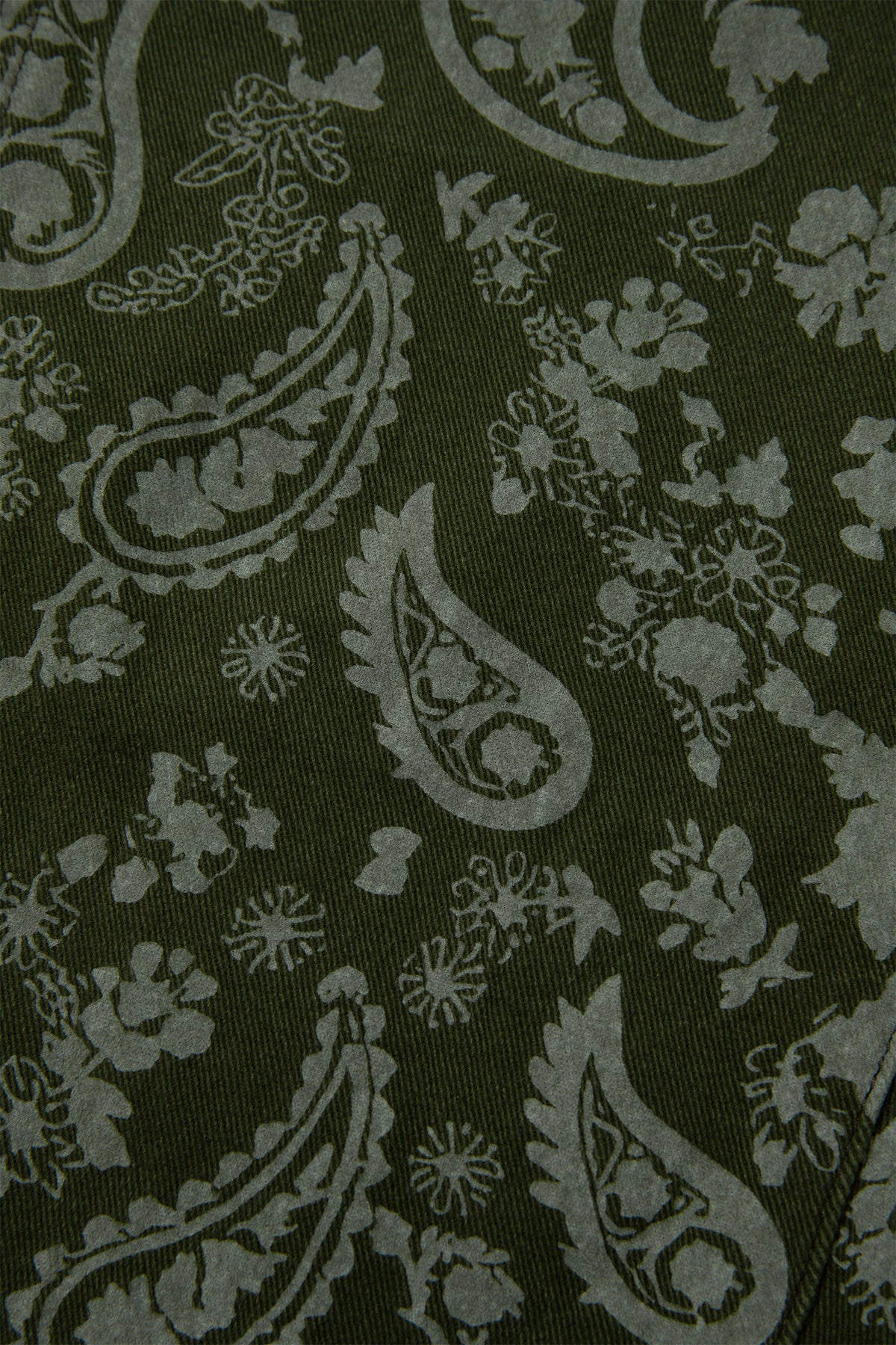 Green Paisley Print Harem Denim Pants