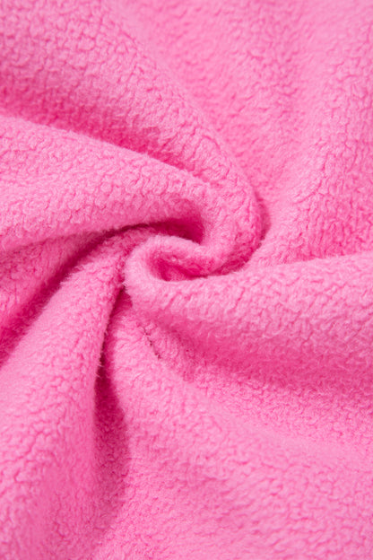 Bright Pink Exposed Seam Detail Reversible Double Wear Plus Size Sweatshirt