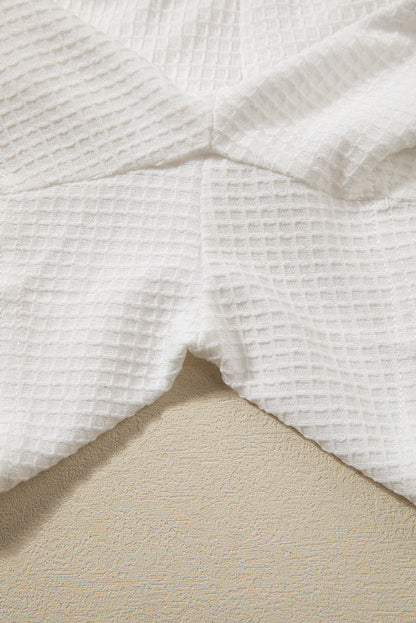 Ensemble t-shirt texturé décontracté blanc et short à cordon