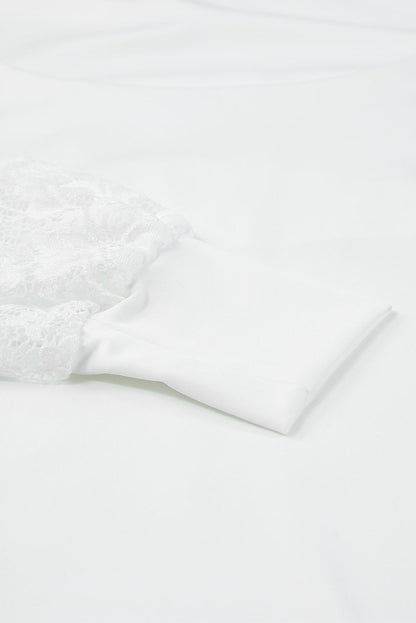 Lace Sleeves Square Neck Bodysuit