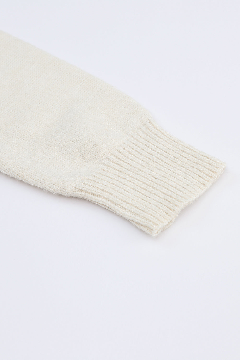 Cárdigan con botones y cuello redondo de canalé con ribete de encaje verde