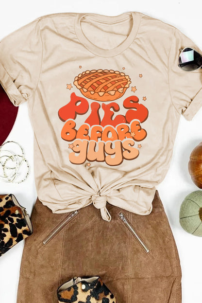 T-shirt kaki tendance Thanksgiving PIES BEFORE GUYS