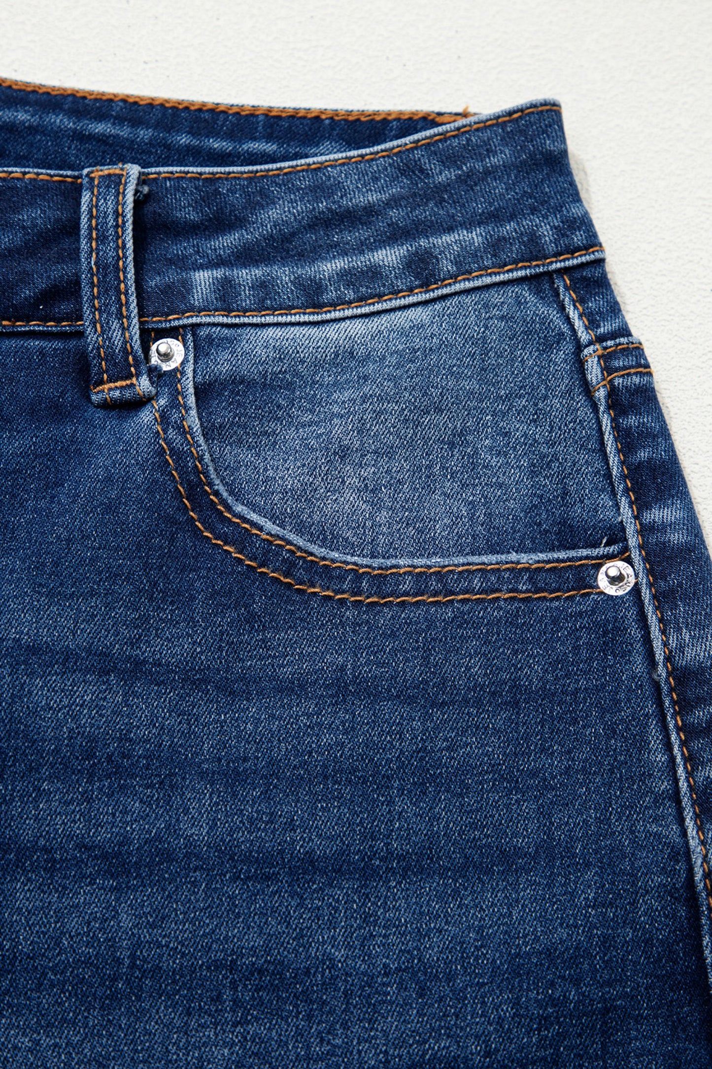 Sky Blue Chic Seam Detail Raw Hem Barrel Jeans