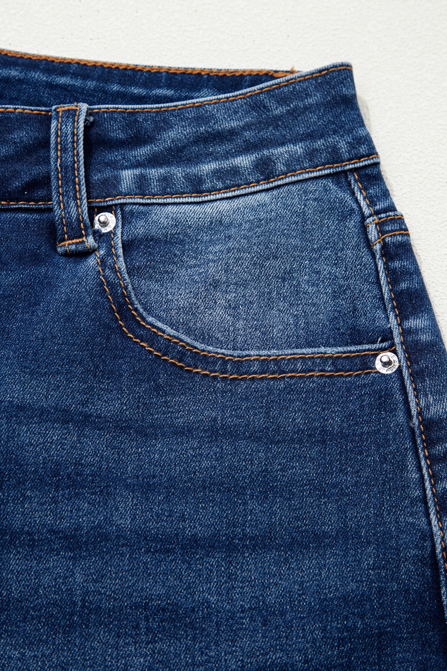 Sky Blue Chic Seam Detail Raw Hem Barrel Jeans