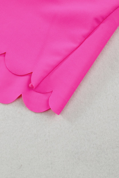 Bikini festoneado de cintura alta entrecruzado