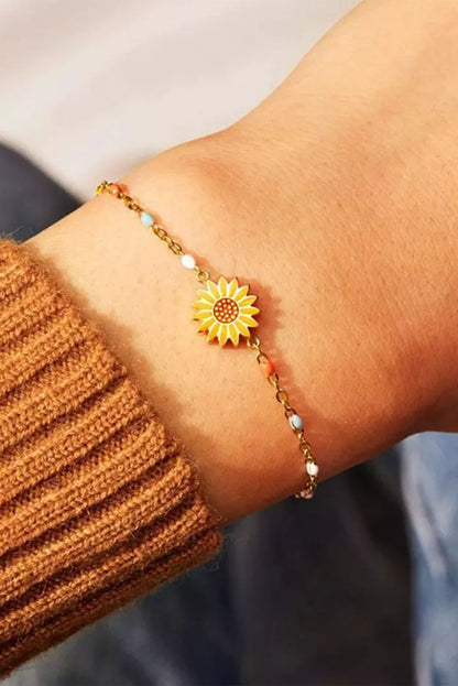 Pulsera de cuentas de colores de girasol