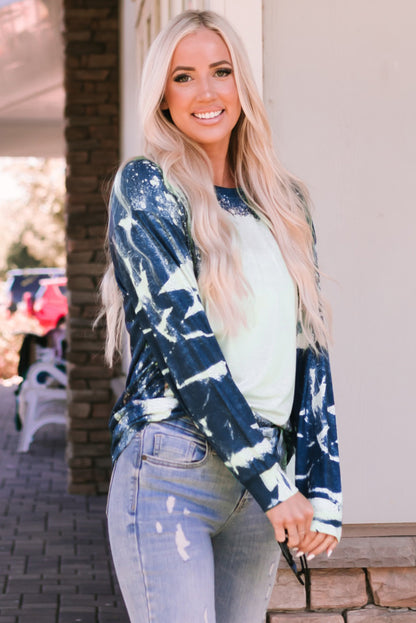 Multicolor Vintage Bleached Burning Vibe Pullover